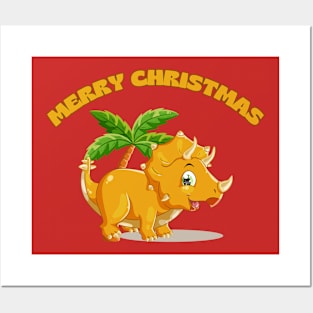 Dinosaur's Tropical Christmas Posters and Art